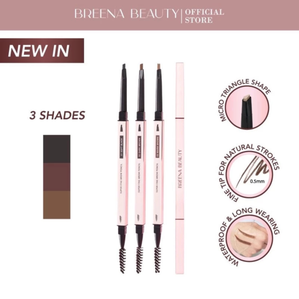 BREENA BEAUTY Superfine Eyebrow Pencil Waterproof Long Wearing Lasting ...